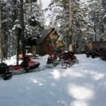 group of snowmobiles group of snowmobiles
